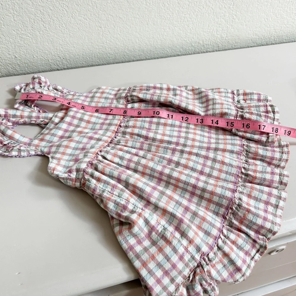 CAT & JACK muted/pastel plaid dress ruffles Girls 2T cottage farmhouse purple